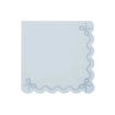 Picture of PAPER NAPKIN RUFFLED BABY BLUE 33X33CM - 12 PACK